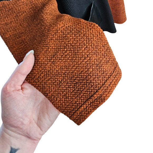 Joseph Ribkoff Brown Orange & Black Pleather Top Sz 8 - Picture 2 of 8